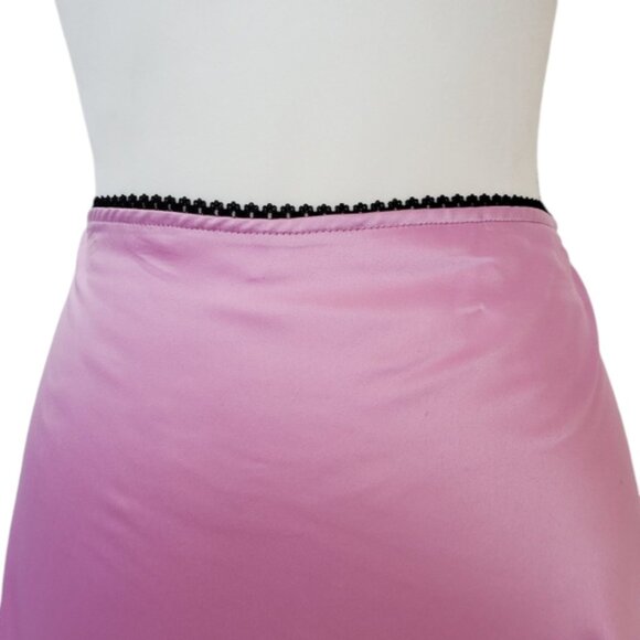 Zara Satin Skirt With Contrast Lace Trim - Picture 6 of 7